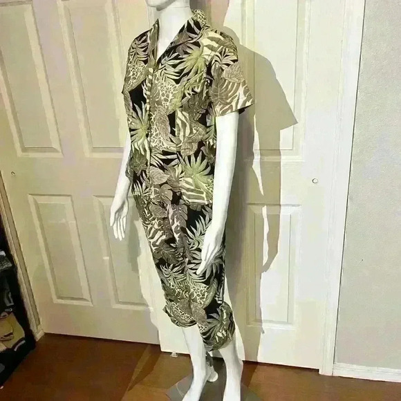 VTG SunBay Cottons Beach Animal Rayon Cruise Womens 2 PC Capris Pants Top Set - Picture 2 of 16